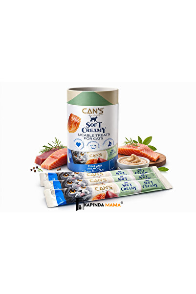 Cans Can’s Soft Creamy Ton Balığı ve Somonlu Kedi Ödül Kreması 15 gr x 30’lu