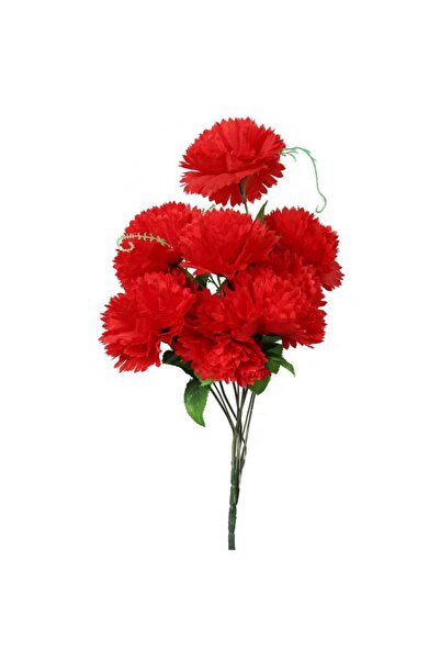 Goliat Czerwony Bukiet Sztucznych Goździków z Wąsami - 9 Sztuk, Długość 40 cm