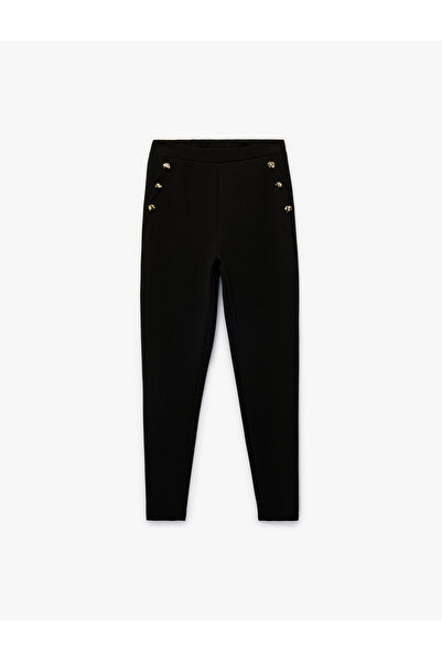 Koton Accessory Button Detailed Leggings Trousers
