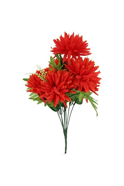 Goliat Bukiet Pomarańczowych Chryzantem z Liśćmi Paproci - Dekoracja Sztuczna...