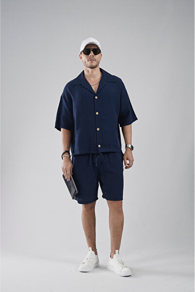 Butik Trend Biz Oversize Pocketed Shirt Shorts Bottom Top Set