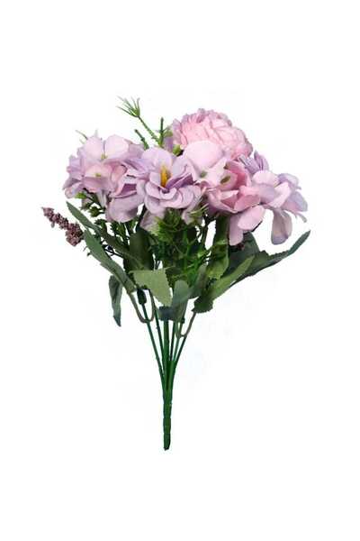 Goliat Bukiet Sztucznych Kwiatów Hortensja 7 Sztuk, 32cm, Kolor Fioletowy