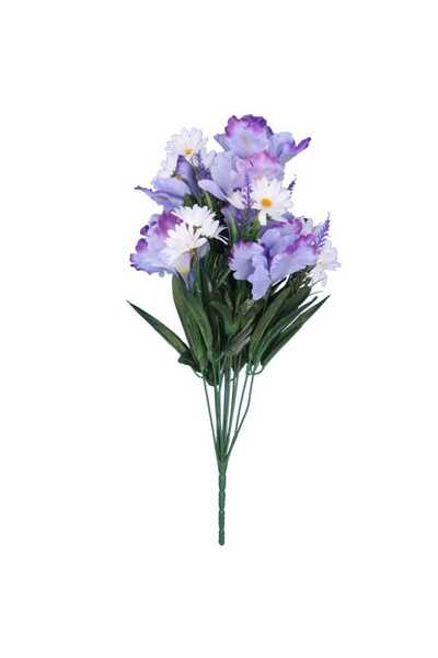 Goliat Bukiet 14 irysów z margaretkami i wrzosami 50 cm