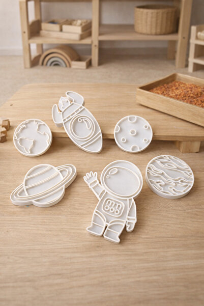 Rami Montessori Sensory Play Uzay Aktivite Kalıp Seti (6 Parça) | Astronot-Ro...