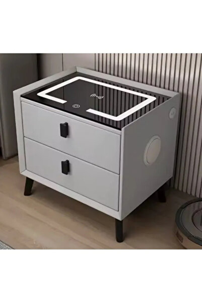 Nopth Smart Nightstand with 2 Drawers, Wireless Charging, Adjustable LED and ...