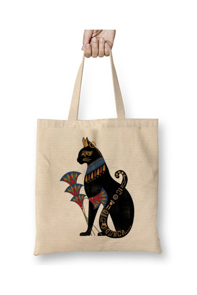 Toyaso Ancient Egypt Egyptian Bast Cat Mythology Tote Bag Long Handle Shoppin...