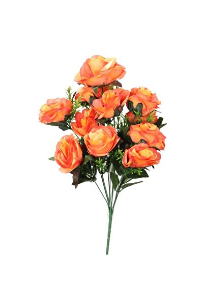 Goliat Bukiet 12 Pomarańczowych Róż z Dodatkami o Wysokości 49 cm