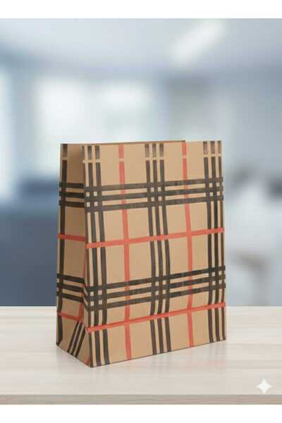 HDF PAZARLAMA Pungă de hârtie pentru prezentări cu model colorat în dungi, 25...