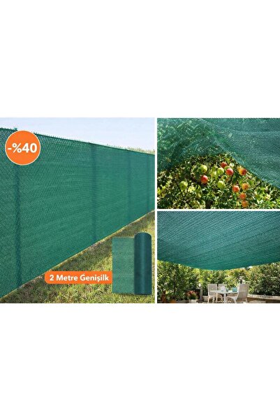 Muhtelif %40 Gölgelik File 2 METRE X 100 METRE Bahçe Gizleme Ağı Bahçe Çit Ör...