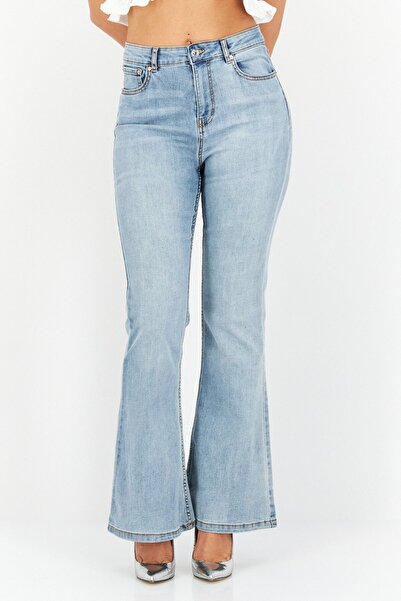 Don't Call Me Jennyfer Women Flare Fit Wash Non-Stretchable Denim, Blue