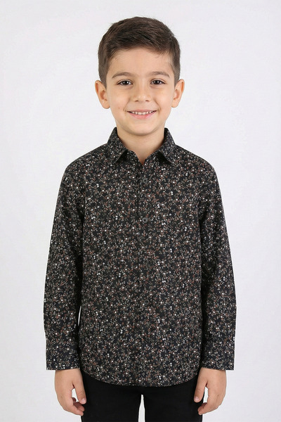 kinderos Patterned Long Sleeve Boys' Shirt - 26Y 3507