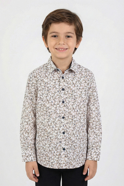 kinderos Patterned Long Sleeve Boys' Shirt - 26Y 3507