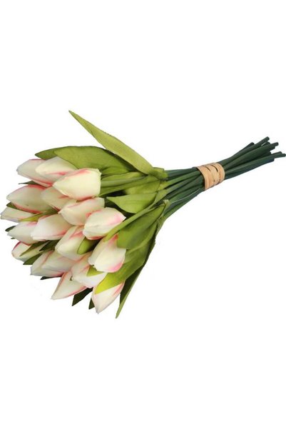 Goliat Buchet Artificial 18 Lalele Albe - Decorațiune care arată ca flori reale, înălțime 33cm