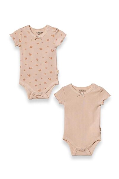 BabyCosy Organic Wear بدلة أطفال قصيرة الأكمام مكونة من قطعتين مصنوعة من القط...