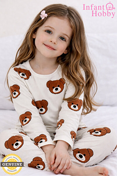 İnfant Hobby Happy Bear Baby & Kids 100% Cotton Flannel Pajama Set