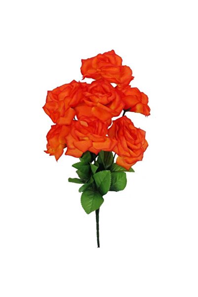 Goliat Pomarańczowy Bukiet 7 Realistycznych Róż o Wysokości 44cm