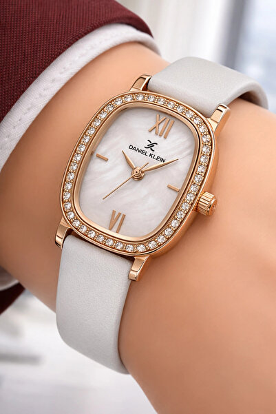 Daniel Klein Leather Cord Steel Case Women Wrist Watch+Bracelet Gift White Sd...