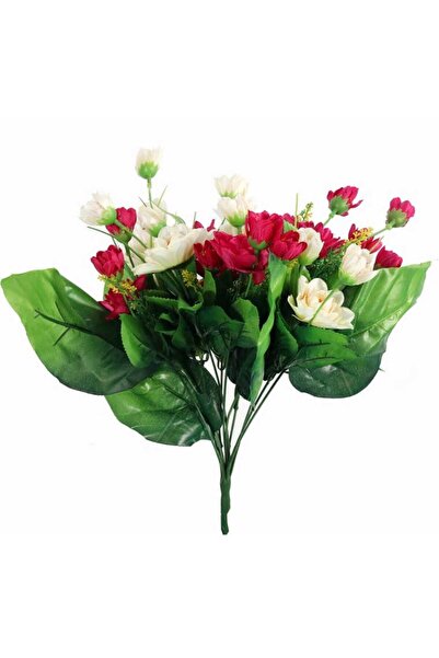 Goliat BUKIET 12 DROBNYCH DALII Z DUŻYMI ​​LIŚĆMI 42 CM BORDO