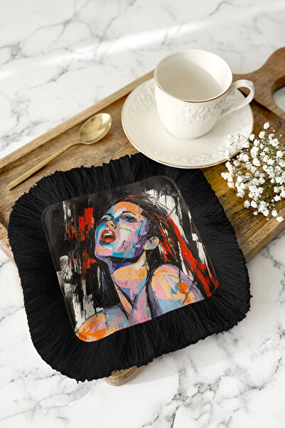 Evimde Bambaşka Πορτρέτο Μοντέρνας Τέχνης με Κρόσσια - Εξπρεσιονιστικό Πολύχρ...