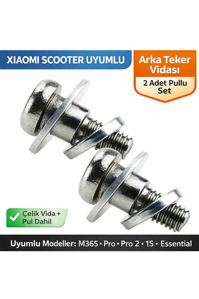 mi dünyası Xiaomi Elektrikli Scooter Arka Teker Vidası 2’li Set (M365 / Pro /...