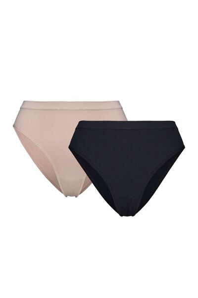 Henderson Women's Briefs 2-Pack Classic Panties Ribbed Polyamide Medium Waist...