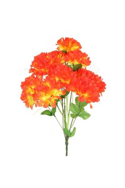 Goliat Pomarańczowy Bukiet Sztucznych Chryzantem z Trawką - Dekoracja na Wszy...