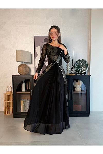 Warazan Elegant dress with crystals and pleats