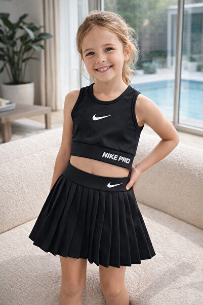 Uğur bebe Set costum de baie negru pentru fete |   Pantaloni scurți cu fustă ...