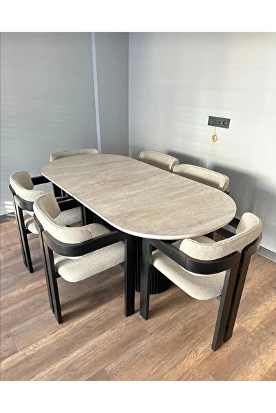 Has Grup Masa Sandalye Bohem Masa Takımı Ahşap Masa Takımı 6 Kişilik Masa San...