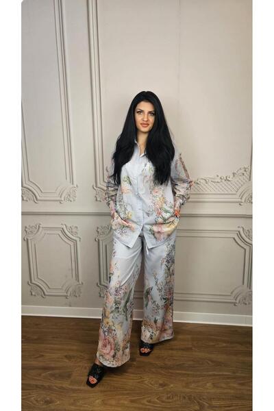 Diva Exclusive Fashion Women's sky blue suit with Printed