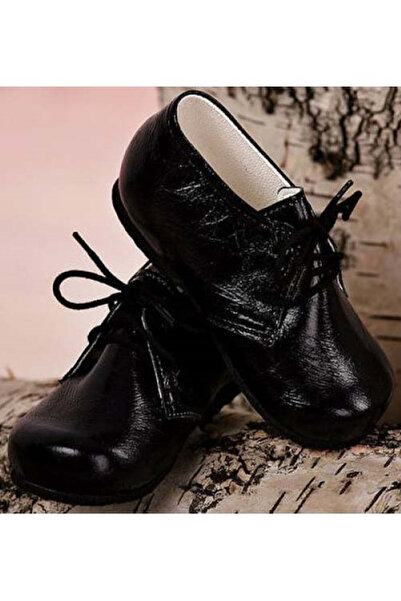 Krasnal Pantofiori botez baieti eleganti Black Masura : Numarul 22 (14 cm)