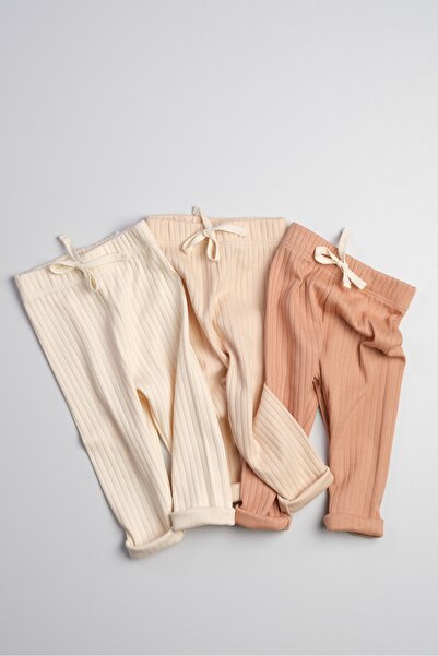 Bondberro Set of 3 100% Cotton Camisole Baby and Kids Tights (Bitter Coffee -...