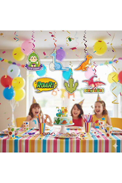 DODOMAR Διακοσμητικό οροφής με θέμα τους δεινόσαυρους 6 τεμάχια Διακόσμηση πα...