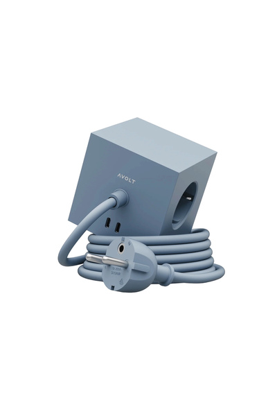 AVOLT Cubic extension cord, AVOLT, Square 1, 3 outlets, 2xUSB-C slots, 3 mete...
