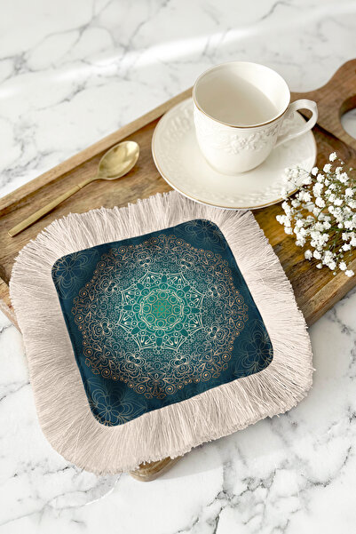 Evimde Bambaşka Șervețel elegant pentru prezentare cu motiv Mandala și franju...