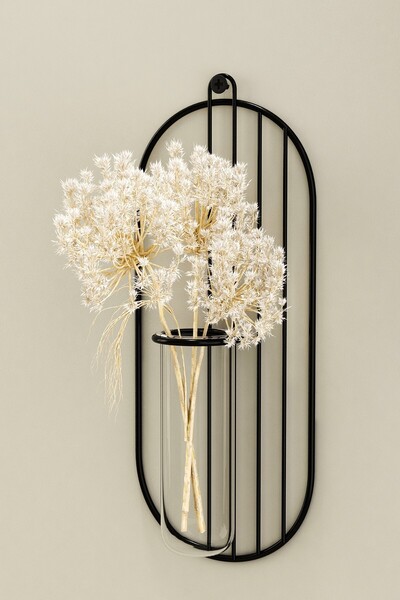 Dekula Metal Duvar Saksılığı Dekorasyon Saksı Oval Çiçeklik Standı Vazo Çiçek