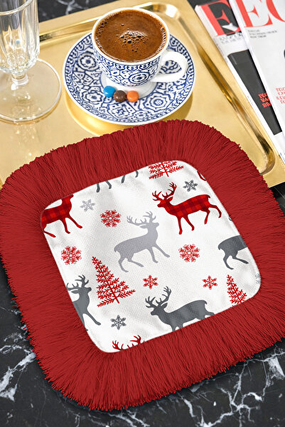 Evimde Bambaşka Șervețel de prezentare cu franjuri cu tematică de iarnă nordi...