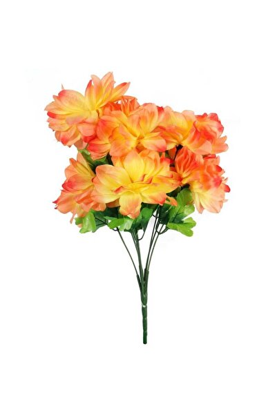 Goliat Bukiet Sztucznych Dalii - 7 Sztuk, Kolor Pomarańczowy, Wysokość 60 cm
