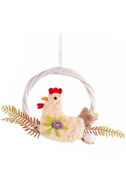 Decorer Coronita Paste decor Gaina multicolora 16 cm