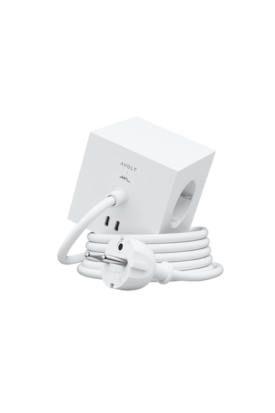 AVOLT Cubic extension cord, x Martinelli Luce, Square 1, 3 sockets, 2xUSB-C s...