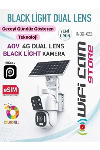 inox -X22 4G DUAL LENS BLACK LİGHT ESİM SOLAR KAMERA