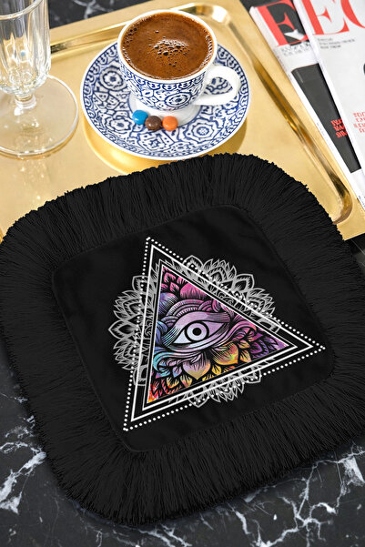 Evimde Bambaşka Misticism Triangle Eye Fringed Presentation Napkin-Spiritual ...