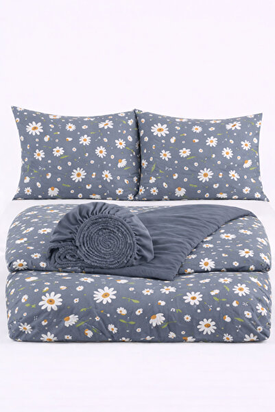 İQON Elastic Sheet Duvet Cover Set Double Pptya Gray-246 Otlt2