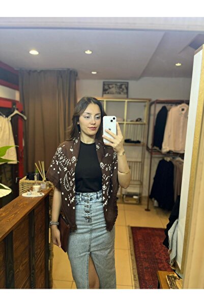 Başak Bulut Butik Kahve-Krem Şal