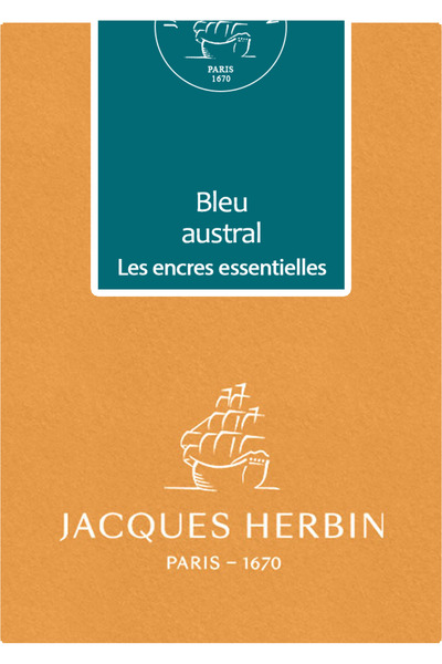 Jacques Herbin Cartușe de cerneală Bleu Austral - set de 7