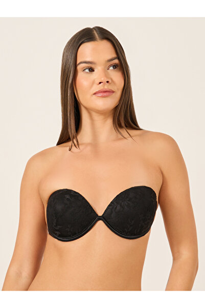 INENEMIS By Styli Solid Lace Strapless Padded Wired Bandeau Bra
