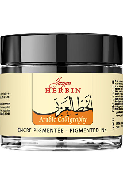 Jacques Herbin Sticlă de cerneală 40ml, pigmentată, neagră arabică
