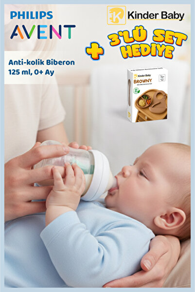 Philips Avent Doğal Tepkili Antikolik Biberon 125ml Yenidoğan Uyumlu + Beslen...