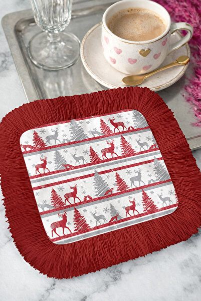 Evimde Bambaşka Χειμερινό Πανί Παρουσίασης με Κρόσσια σε Καφέ Απόχρωση Ζούγκλ...