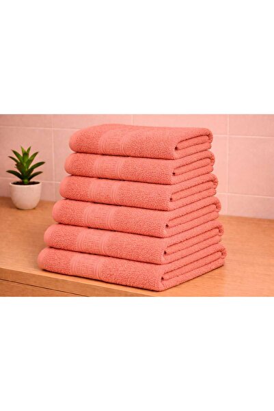 OEM Set of 6 Orange bath towels made of 100% Cotton with Patterned , 70x130 c...